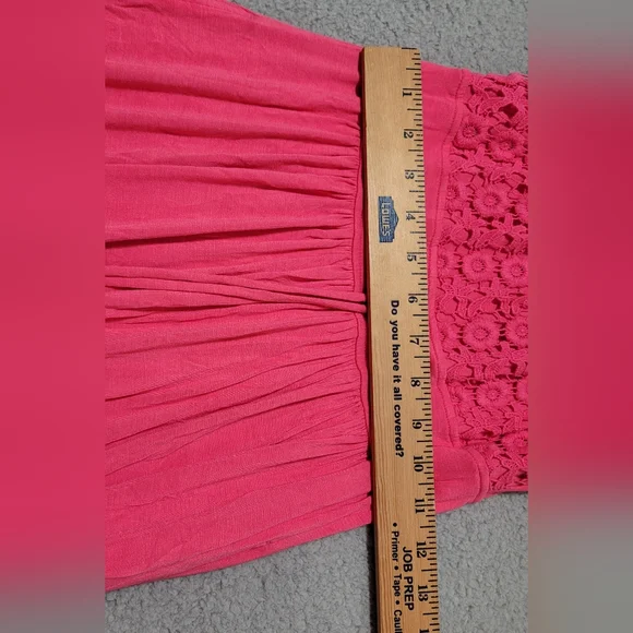 Calvin Klein Pink Halter Maxi Dress with Side Pockets and Lace Top Size 2 - Picture 7 of 10